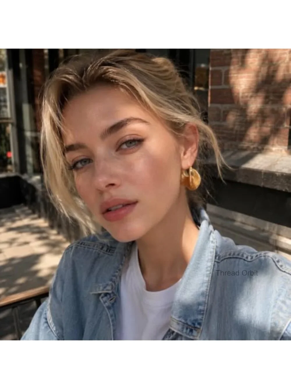 Chunky Gold Plated Hoop Earrings Textured Huggie Statement Jewelry